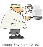 #21031 Male Chef Salting Food In A Frying Pan People Clipart