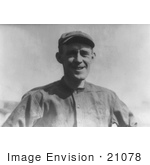 #21078 Stock Photography Of Johnny Evers Mlb Player For The Chicago Cubs In A Baseball Cap