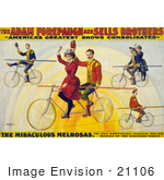 #21106 Stock Photography Of The Miraculous Melrosas Of The Adam Forepaugh And Sells Brothers Riding Bicycles On Tightropes