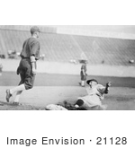 #21128 Stock Photography Of Goose Goslin Sliding To Third Base During A Baseball Game In 1925