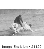 #21129 Stock Photography Of Joe Judge Called Out At 2nd Base During A Baseball Game