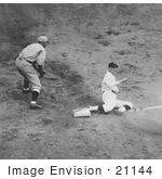 #21144 Stock Photography Of Joe Judge Stealing Third Base During The 924 World Series Between The Washington Senators And The New York Giants