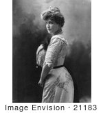 #21183 Stock Photography Of Lillian Russell In Profile Wearing A Jeweled Gown