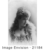 #21184 Stock Photography Of Lillian Russell Wearing An Adorned Dress And Tiara 1889