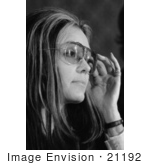#21192 Stock Photography Of Gloria Steinem Adjusting Her Glasses During A News Converence For Women’S Action Alliance
