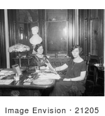 #21205 Stock Photography Of Alice Paul And And Margaret Connery Sitting At A Desk In 1925