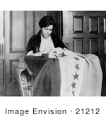 #21212 Stock Photography of Alice Paul Sewing a Suffrage Flag by JVPD