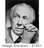 #21221 Stock Photography Of Architect Frank Lloyd Wright Resting His Head On His Clasped Hands