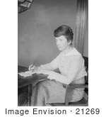 #21269 Stock Photography Of Margaret Sanger Founder Of The American Birth Control League Writing At A Desk