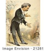 #21281 Stock Photography Of Mark Twain On A Stage Giving A Speech