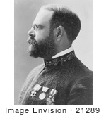 #21289 Stock Photography Of John Philip Sousa In Profile Wearing His Uniform And Medals 1900