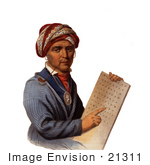 #21311 Stock Photography Of Sequoyah Holding The Cherokee Alphabet
