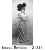 #21314 Stock Photography Of Lillian Russell In A Dress And Plumed Hat 1904