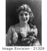 #21329 Stock Photography Of Gladys Louise Smith Known As Mary Pickford Holding Flowers
