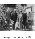 #2135 President And Mrs Coolidge With Their Sons And Dog