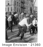 #21360 Stock Photography Of Will Rogers Playing A Game Of Horse Shoes On A City Street