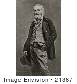 #21367 Historical Stock Photography Of Walt Whitman With One Hand In His Pocket The Other Holding A Hat