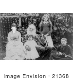 #21368 Historical Stock Photography Of Walt Whitman With The Family Of Francis Williams