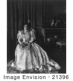 #21396 Stock Photography Of Ida Saxton Mckinley First Lady And Wife Of William Mckinley Sitting In An Elegant Gown
