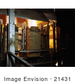 #21431 Historical Stock Photography of a Glass Furnace Melting the Compounded Batch for Fiberglass Insulation by JVPD