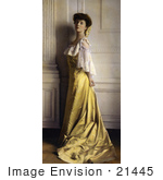 #21445 Stock Photography Of Alice Roosevelt Longworth In A Yellow Satin Dress 1903