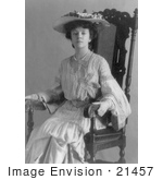 #21457 Stock Photography Of Alice Roosevelt Longworth In A Hat And Dress Sitting In A Chair