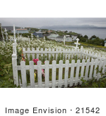 #21542 Stock Photography Of Fences Around Burial Plots And Homes In Sand Point Alaska
