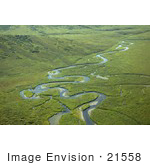 #21558 Stock Photography Of A Meandering River Through A Green Landscape Togiak Nwr Alaska