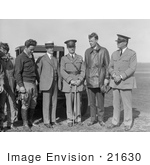 #21630 Stock Photography Of Orville Wright Major John F Curry And Colonel Charles Lindber