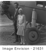 #21631 Stock Photography Of Charles Lindbergh And Anne Morrow Lindbergh By A Plane In 1929