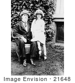 #21648 Stock Photography Of Charles E Hughes Sitting In A Chair With His Granddaughter Elizabeth Beside Him