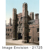 #21725 Historical Stock Photography Of The Main Entrance Gate To St John’S College In Cambridge Cambridgeshire England United Kingdom