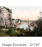#21747 Historical Stock Photography Of The Great Tubular Bridge Chepstow Railway Bridge Or The Chepstow Bridge Over The River Wye In Chepstow Wales England