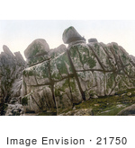 #21750 Historical Stock Photography Of Logan Rock Treen Penzance Penwith Cornwall England United Kingdom