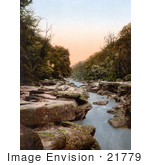 #21779 Historical Stock Photography Of The Strid In The Bolton Woods Bolton Greater Manchester North West England