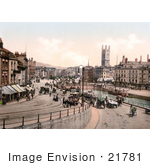 #21781 Historical Stock Photography Of A Street Scene Near St Augustine’S Bridge In Bristol England