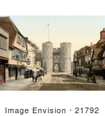 #21792 Historical Stock Photography Of The West Gate To The City Of Canterbury Kent England Uk