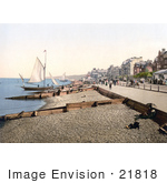 #21818 Historical Stock Photography Of Sailboats Along The Promenade In Herne Bay Kent England