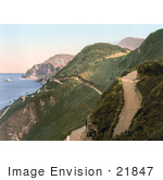 #21847 Historical Stock Photography Of Hillside Roads Leading To St Nicholas’ Chapel On Top Of Lantern Hill Ilfracombe Devon England