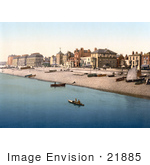 #21885 Historical Stock Photography Of Buildings And Boats At The Waterfront Of Deal Kent England