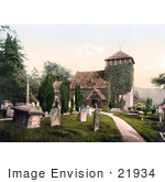 #21934 Stock Photography Of The Graveyard At An Old Ivy Covered Church In Wonastow Monmouth Wales Monmouthshire Gwent England Uk