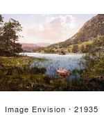 #21935 Stock Photography Of A Roped Boat By The Shore At Rydal Water Lake District Cumbria England United Kingdom