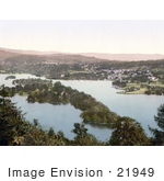 #21949 Stock Photography Of An Aerial View Of Bowness On Windermere Cumbria Lake District England