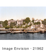 #21962 Stock Photography Of People On Boats Near The Old England Hotel In Windermere Cumbria Lake District England