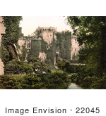 #22045 Stock Photography Of The Moat Of The Ivy Overgrown Raglan Castle In Monmouthshire Wales England Uk