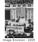 #2205 President Coolidge Delivering His First Message To Congress