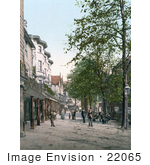 #22065 Stock Photography Of People On A Street Scene With The Pantiles In Royal Tunbridge Wells Kent England