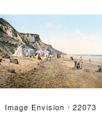 #22073 Stock Photography Of Tents And People On The Beach In Overstrand Norfolk England