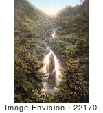 #22170 Historical Stock Photography Of The Doon Glen Waterfall In Laxey Isle Of Man England