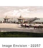 #22257 Historical Stock Photography Of People And Carriages At The Worthing Pier In Worthing West Sussex England Uk